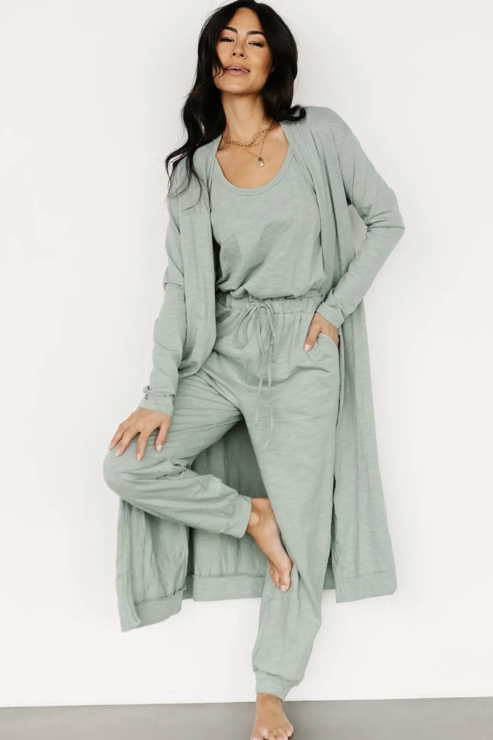 Baltic Born cardigans|Janae Jumpsuit + Cardigan Set | Sage
