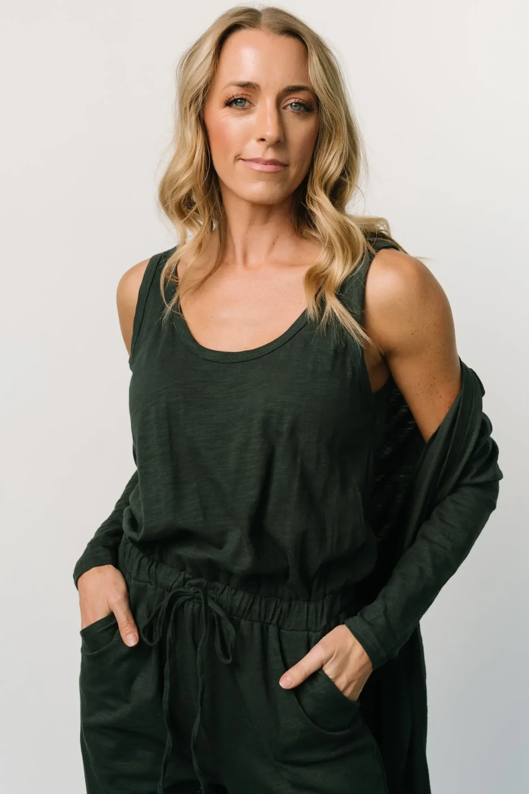 Baltic Born cardigans|Janae Jumpsuit + Cardigan Set | Dark Green
