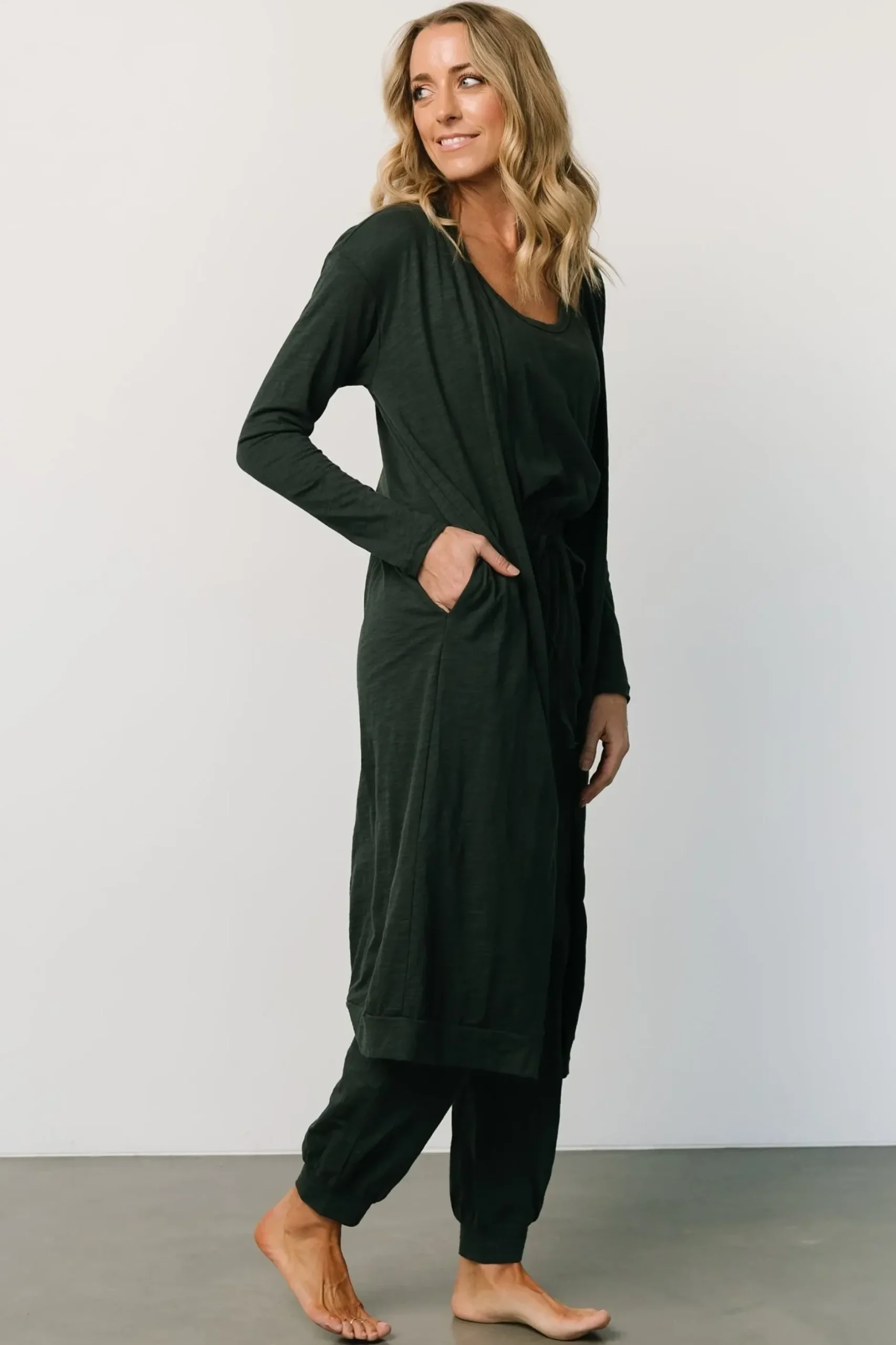 Baltic Born cardigans|Janae Jumpsuit + Cardigan Set | Dark Green