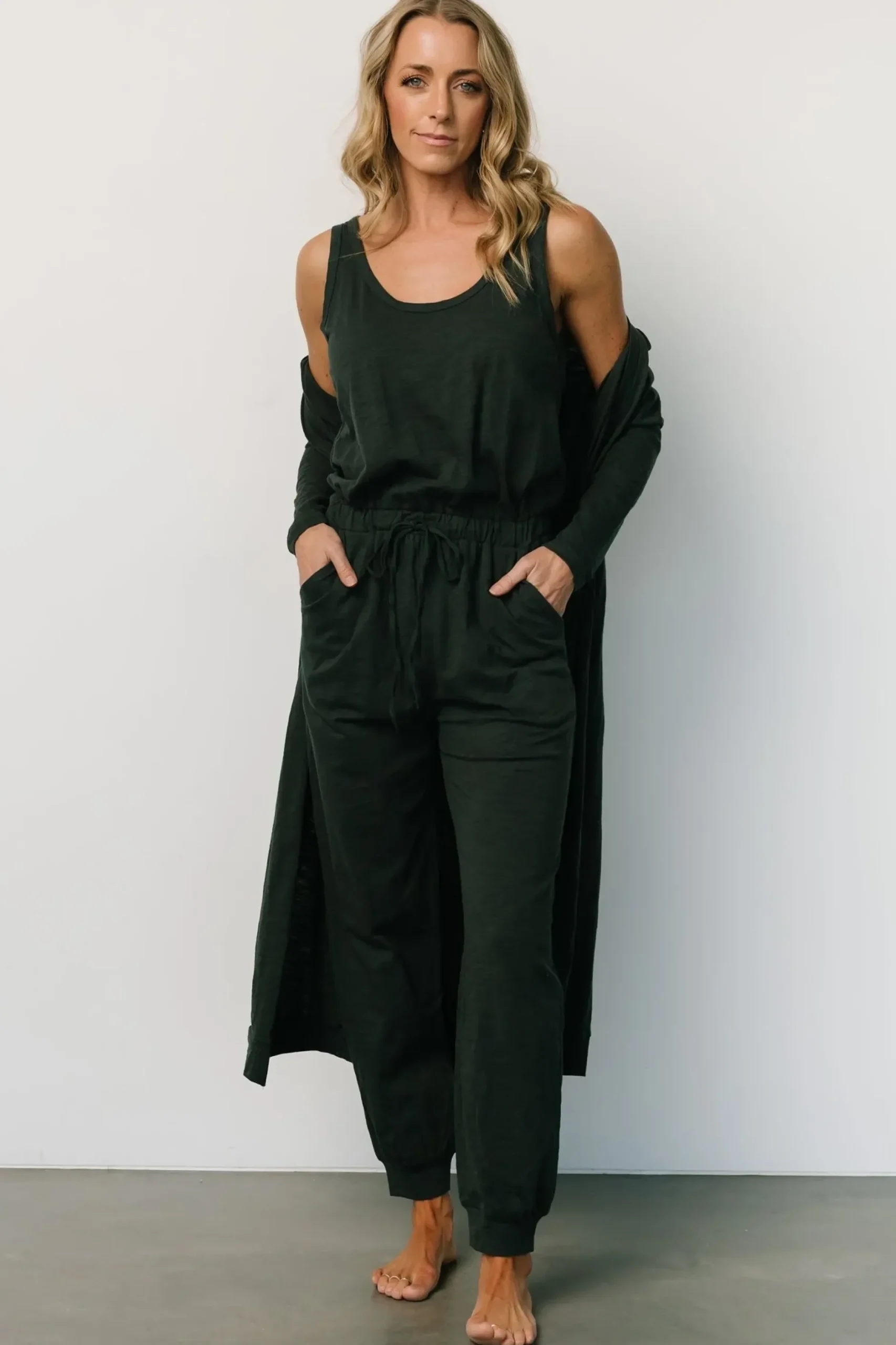 Baltic Born cardigans|Janae Jumpsuit + Cardigan Set | Dark Green