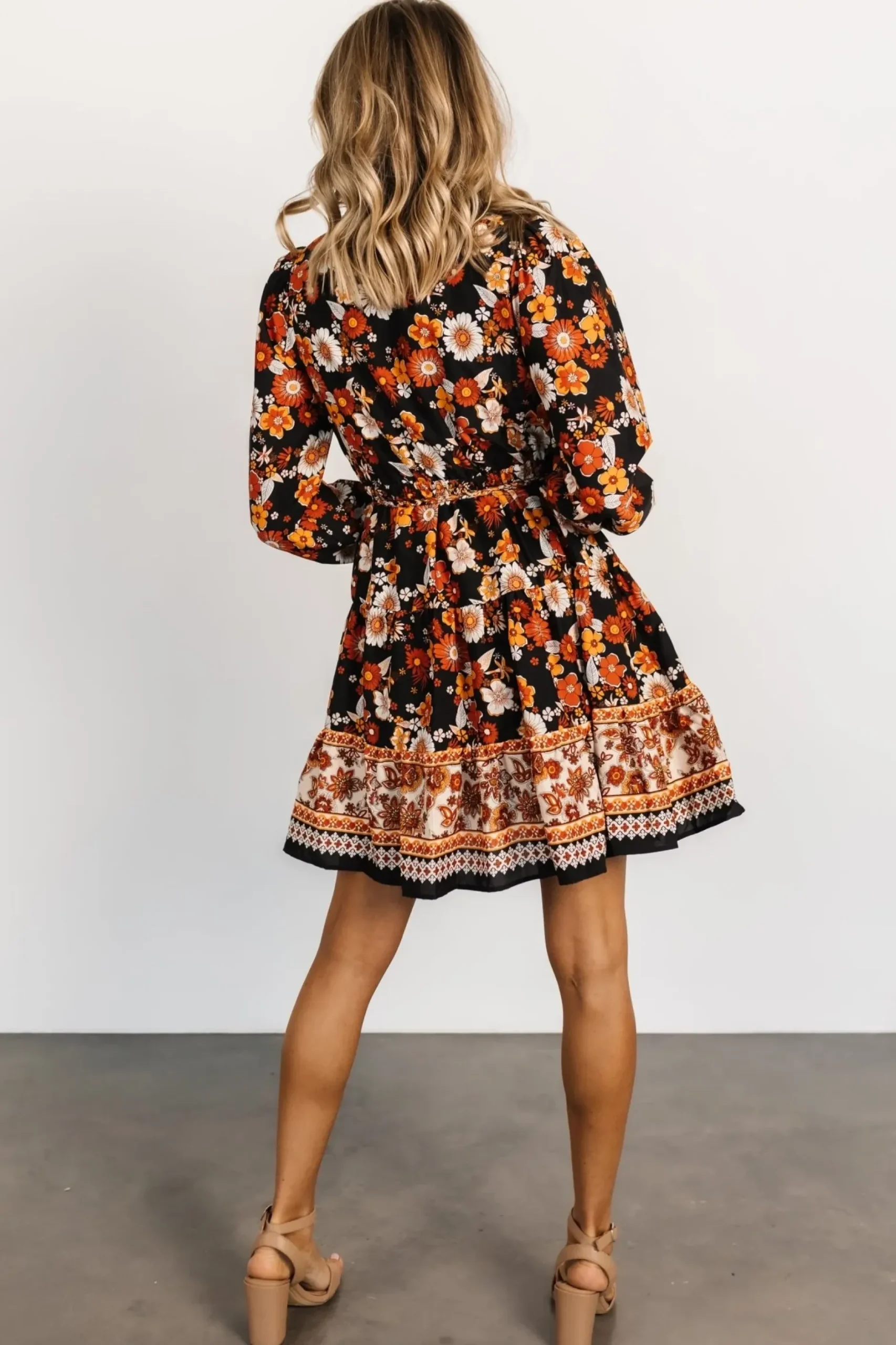 Baltic Born cover up|Jane Short Dress | Black Multi