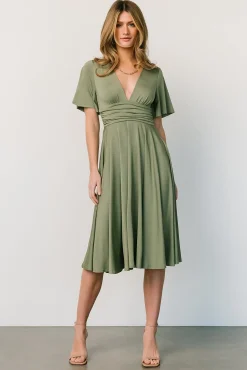 Baltic Born WINTER ESSENTIALS|Janette Midi Dress | Dusty Olive