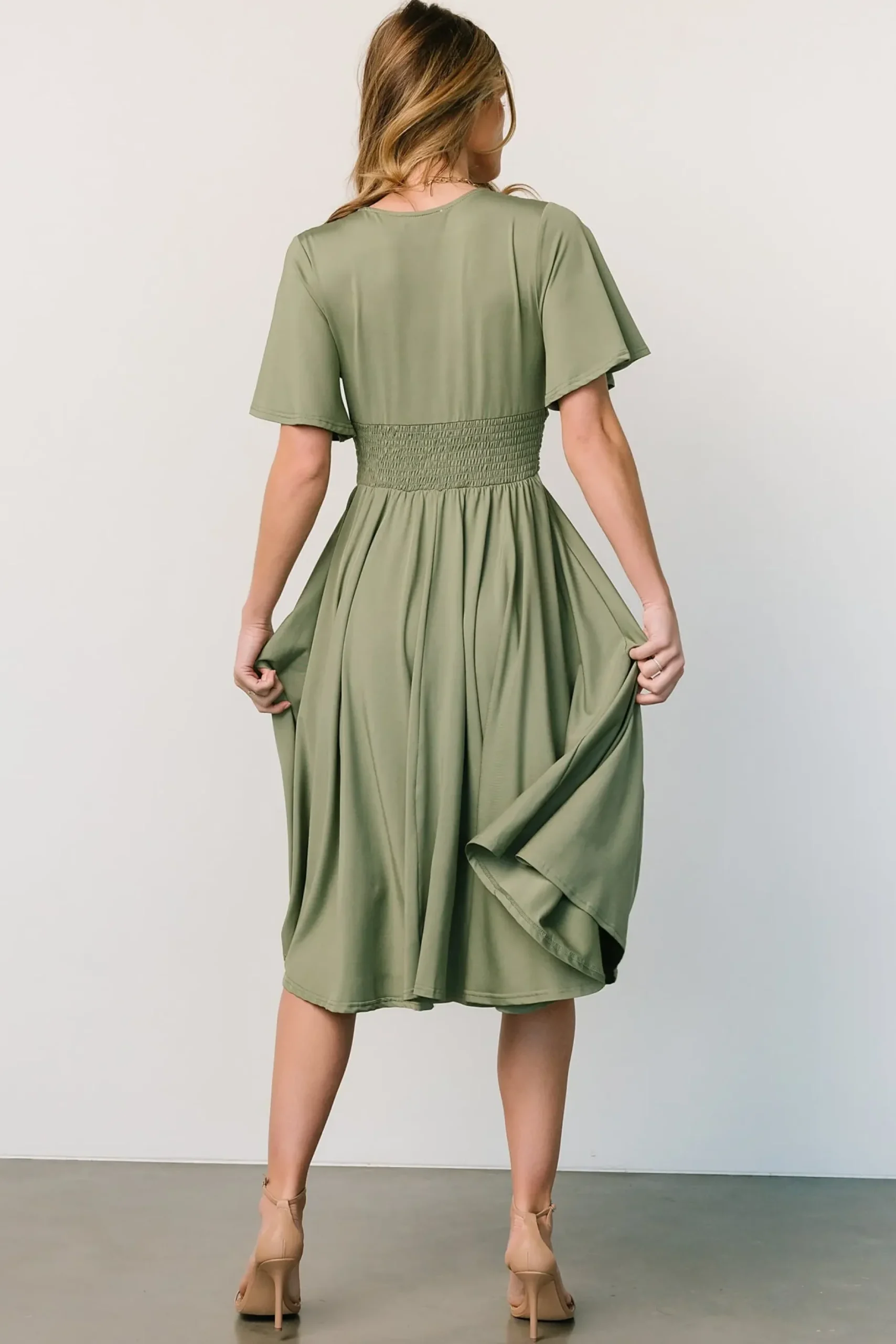 Baltic Born WINTER ESSENTIALS|Janette Midi Dress | Dusty Olive