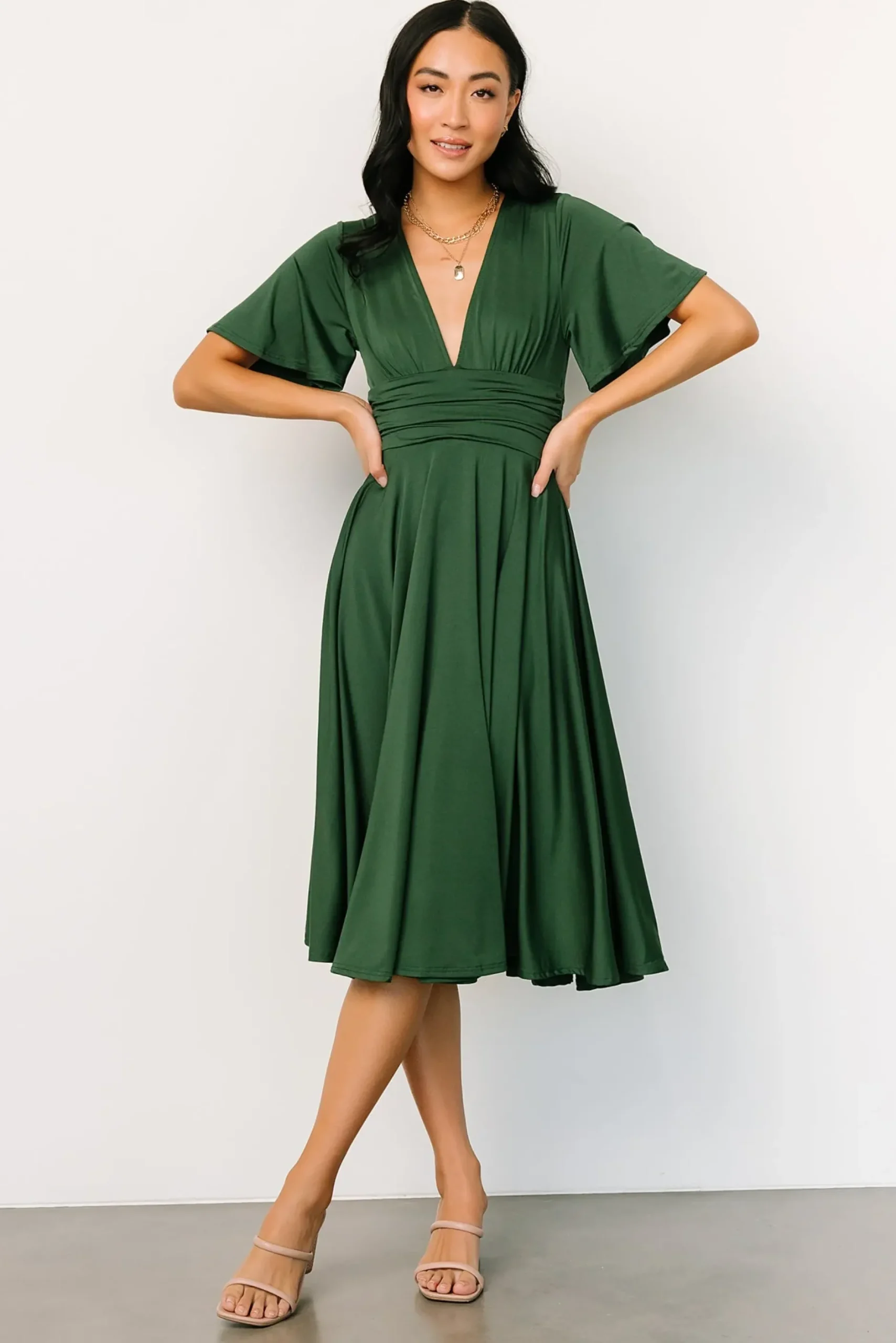 Baltic Born WINTER ESSENTIALS|Janette Midi Dress | Green