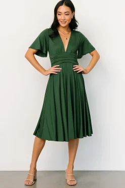 Baltic Born WINTER ESSENTIALS|Janette Midi Dress | Green