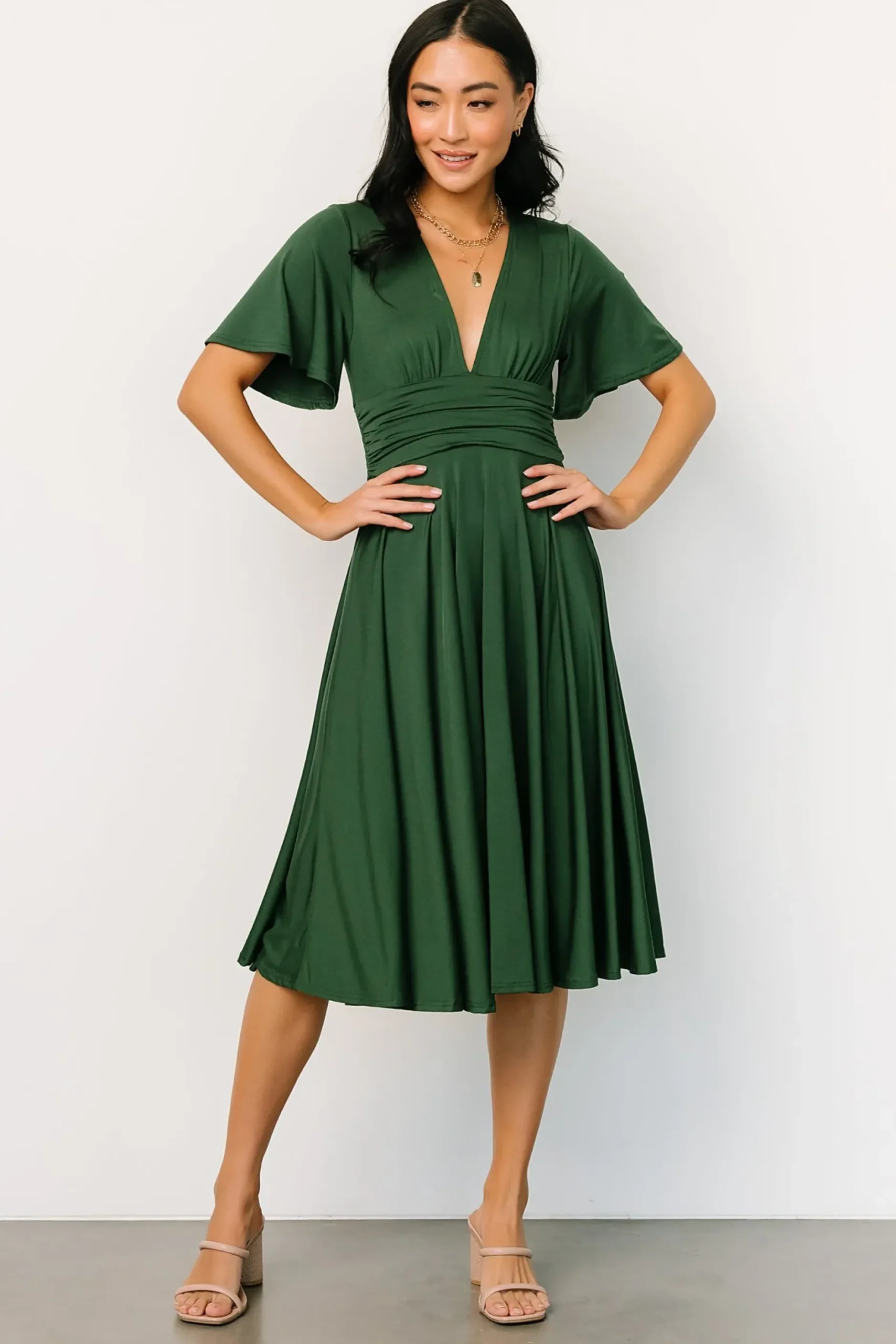 Baltic Born WINTER ESSENTIALS|Janette Midi Dress | Green
