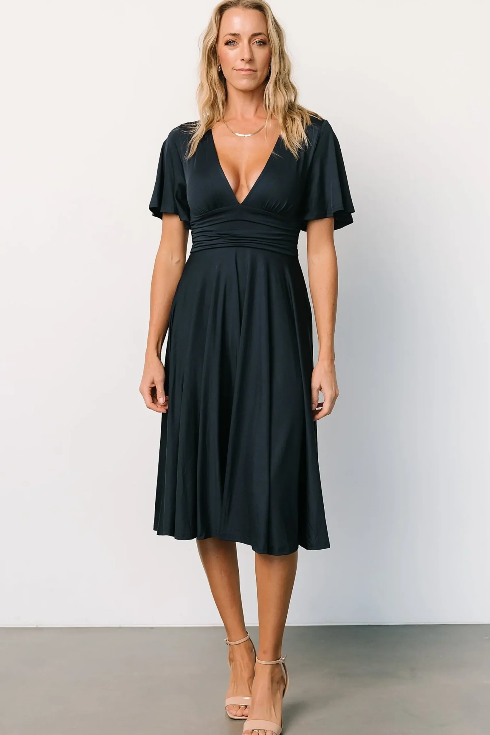 Baltic Born WINTER ESSENTIALS|Janette Midi Dress | Midnight Blue