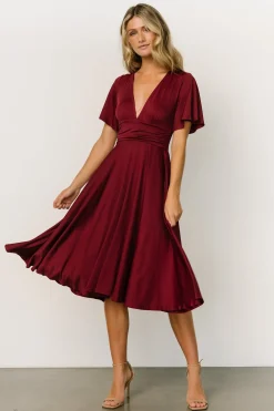 Baltic Born WINTER ESSENTIALS|Janette Midi Dress | Wine