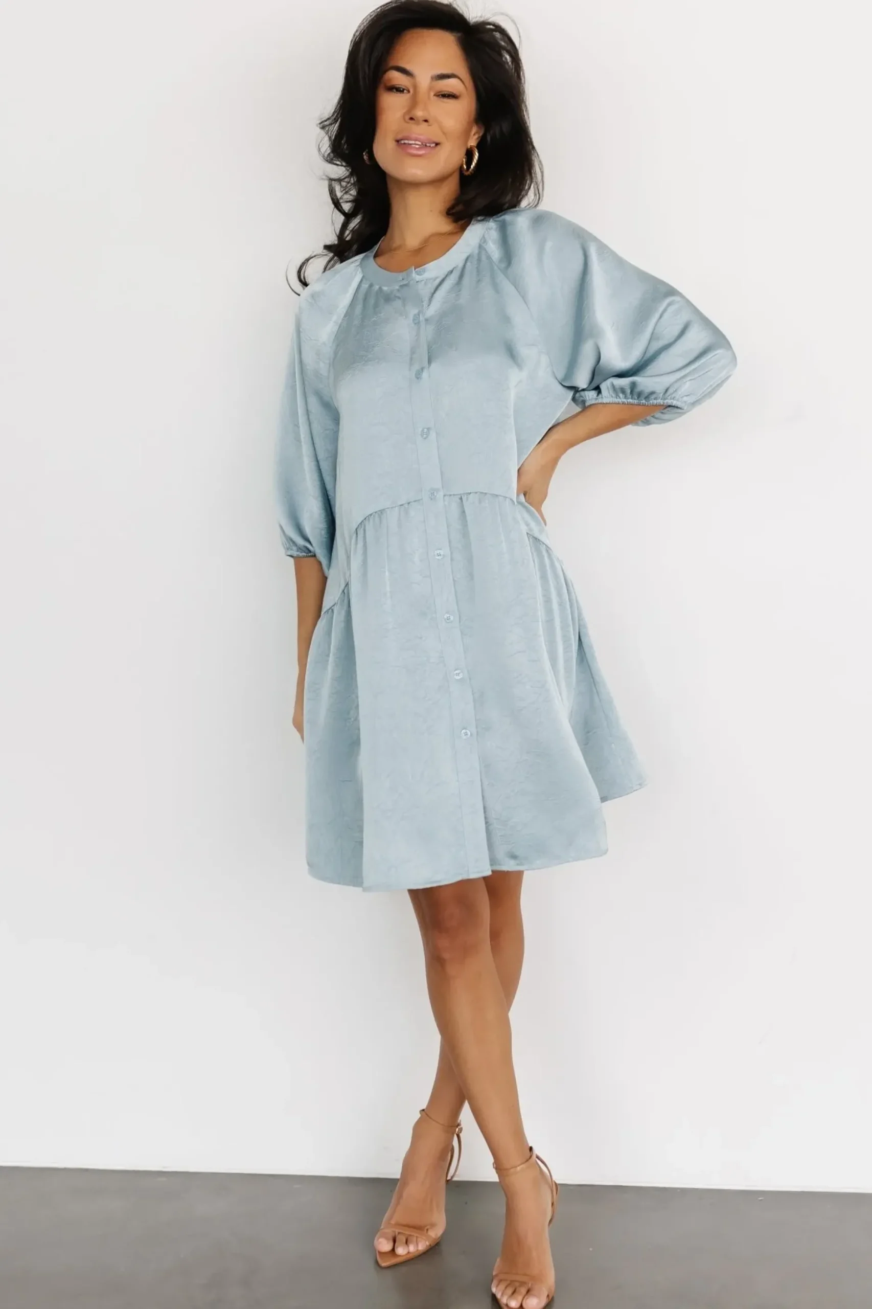 Baltic Born COMING SOON|Janice Button Dress | Blue