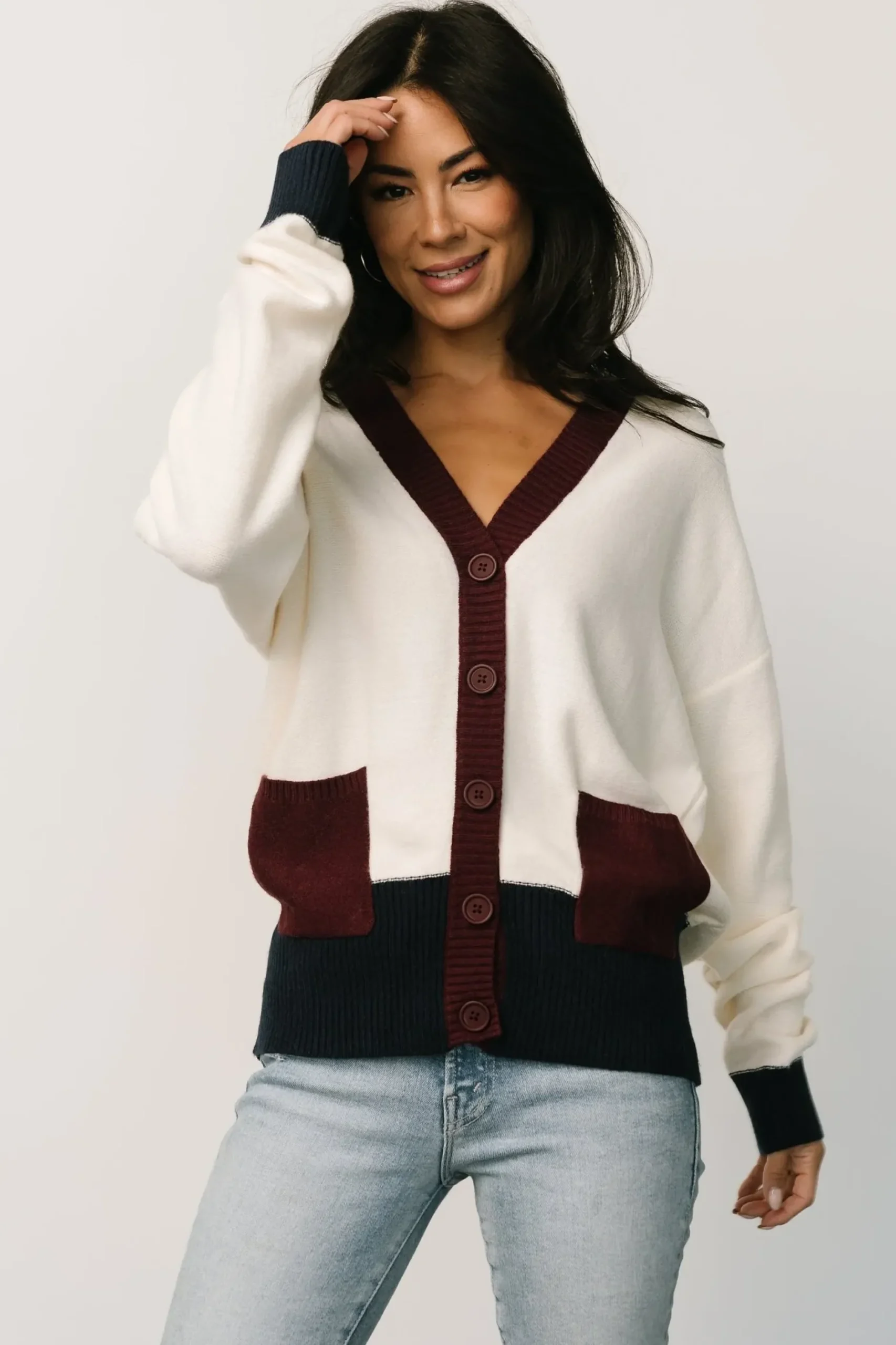 Baltic Born sweaters|cardigans|Jax Cardigan | Cream Multi