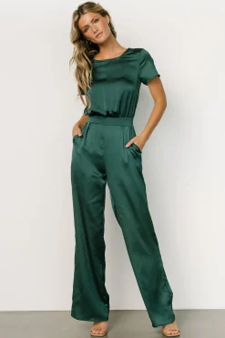 Baltic Born JUMPSUITS + ROMPERS|Jaxton Satin Jumpsuit | Hunter Green