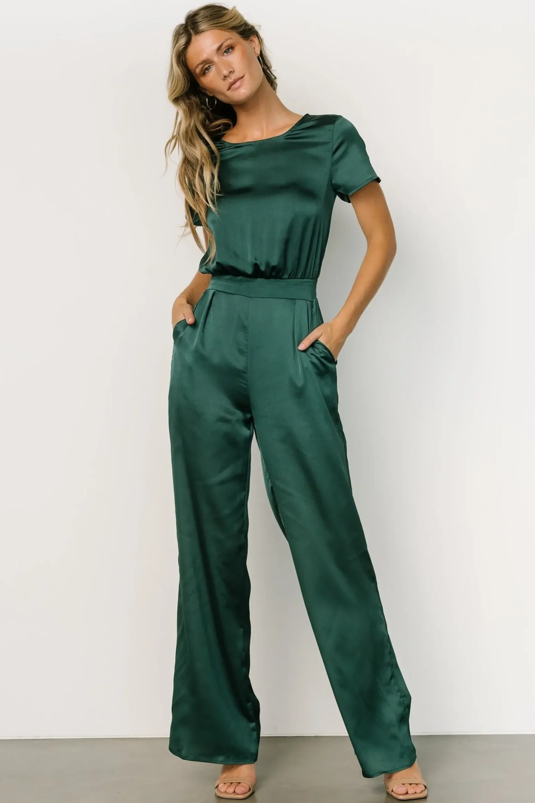 Baltic Born JUMPSUITS + ROMPERS|Jaxton Satin Jumpsuit | Hunter Green