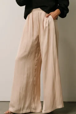 Baltic Born pants|WINTER ESSENTIALS|Jayla Palazzo Satin Pant | Champagne