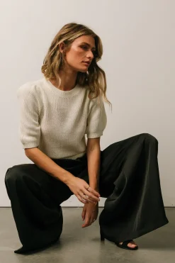 Baltic Born pants|WINTER ESSENTIALS|Jayla Palazzo Satin Pant | Black