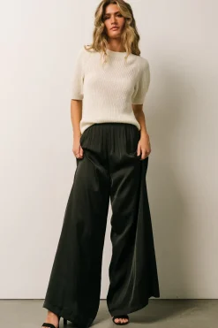 Baltic Born pants|WINTER ESSENTIALS|Jayla Palazzo Satin Pant | Black