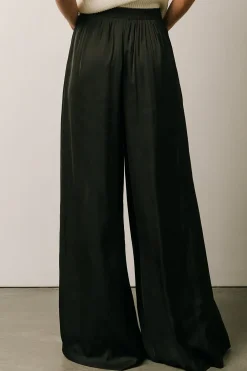 Baltic Born pants|WINTER ESSENTIALS|Jayla Palazzo Satin Pant | Black