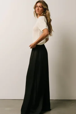 Baltic Born pants|WINTER ESSENTIALS|Jayla Palazzo Satin Pant | Black