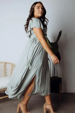 Baltic Born SALE|Jennifer Deep V Maxi Dress | Sage