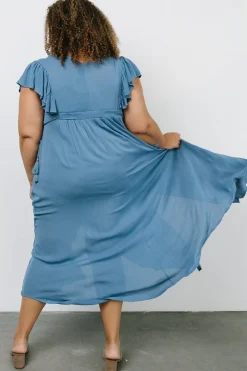 Baltic Born SALE|Jennifer Deep V Maxi Dress | Blue