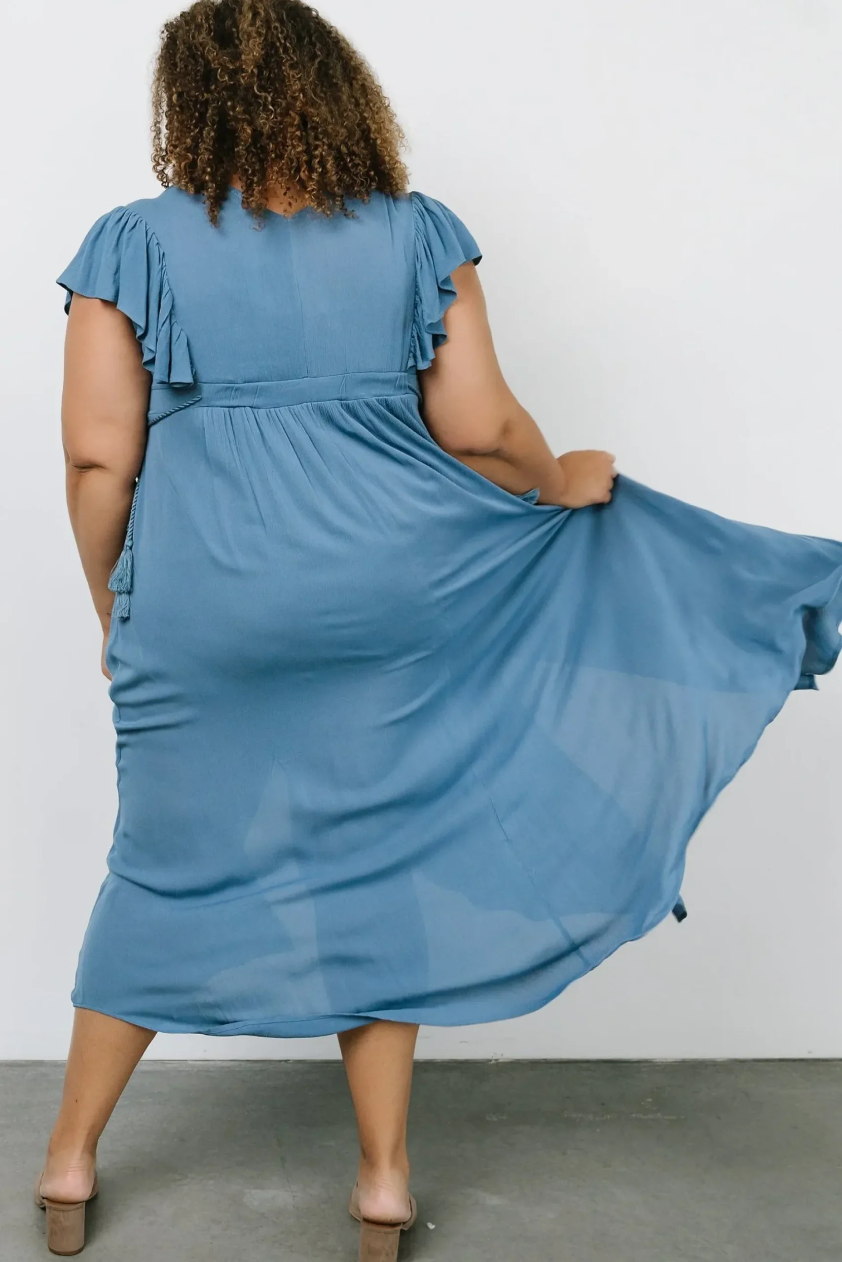 Baltic Born SALE|Jennifer Deep V Maxi Dress | Blue