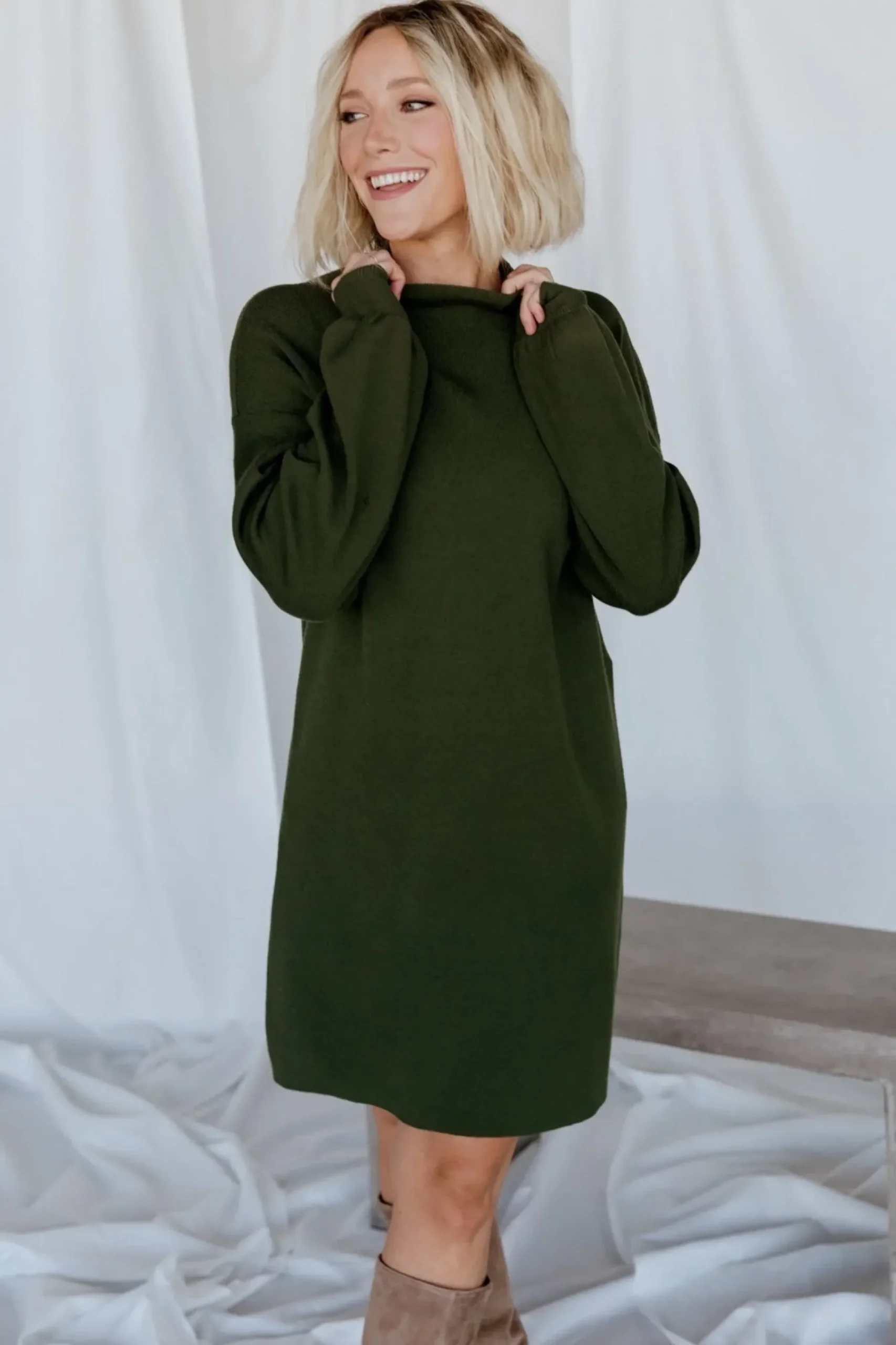 Baltic Born short dresses|TOPS|Jennings Sweater Dress | Deep Olive