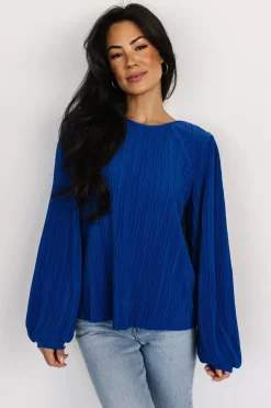 Baltic Born blouses + shirts|Jewel Pleated Top | Cobalt