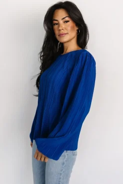 Baltic Born blouses + shirts|Jewel Pleated Top | Cobalt