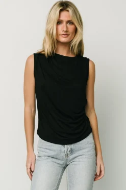 Baltic Born blouses + shirts|Jia Ruched Tank Top | Black