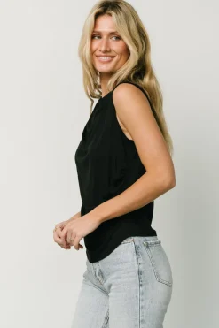 Baltic Born blouses + shirts|Jia Ruched Tank Top | Black