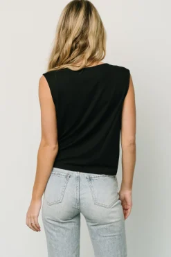 Baltic Born blouses + shirts|Jia Ruched Tank Top | Black