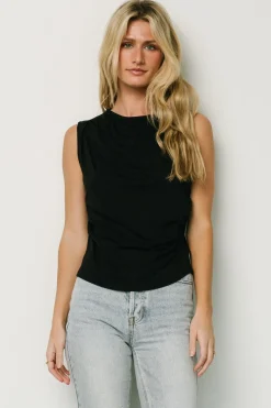 Baltic Born blouses + shirts|Jia Ruched Tank Top | Black