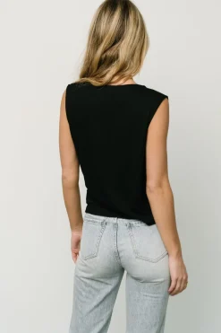 Baltic Born blouses + shirts|Jia Ruched Tank Top | Black