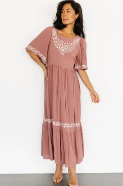 Baltic Born midi dresses|bump friendly|Jocelyn Maxi Dress | Dusty Mauve