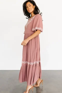 Baltic Born midi dresses|bump friendly|Jocelyn Maxi Dress | Dusty Mauve
