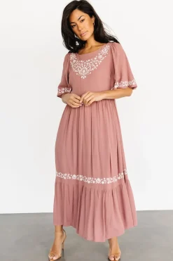 Baltic Born midi dresses|bump friendly|Jocelyn Maxi Dress | Dusty Mauve