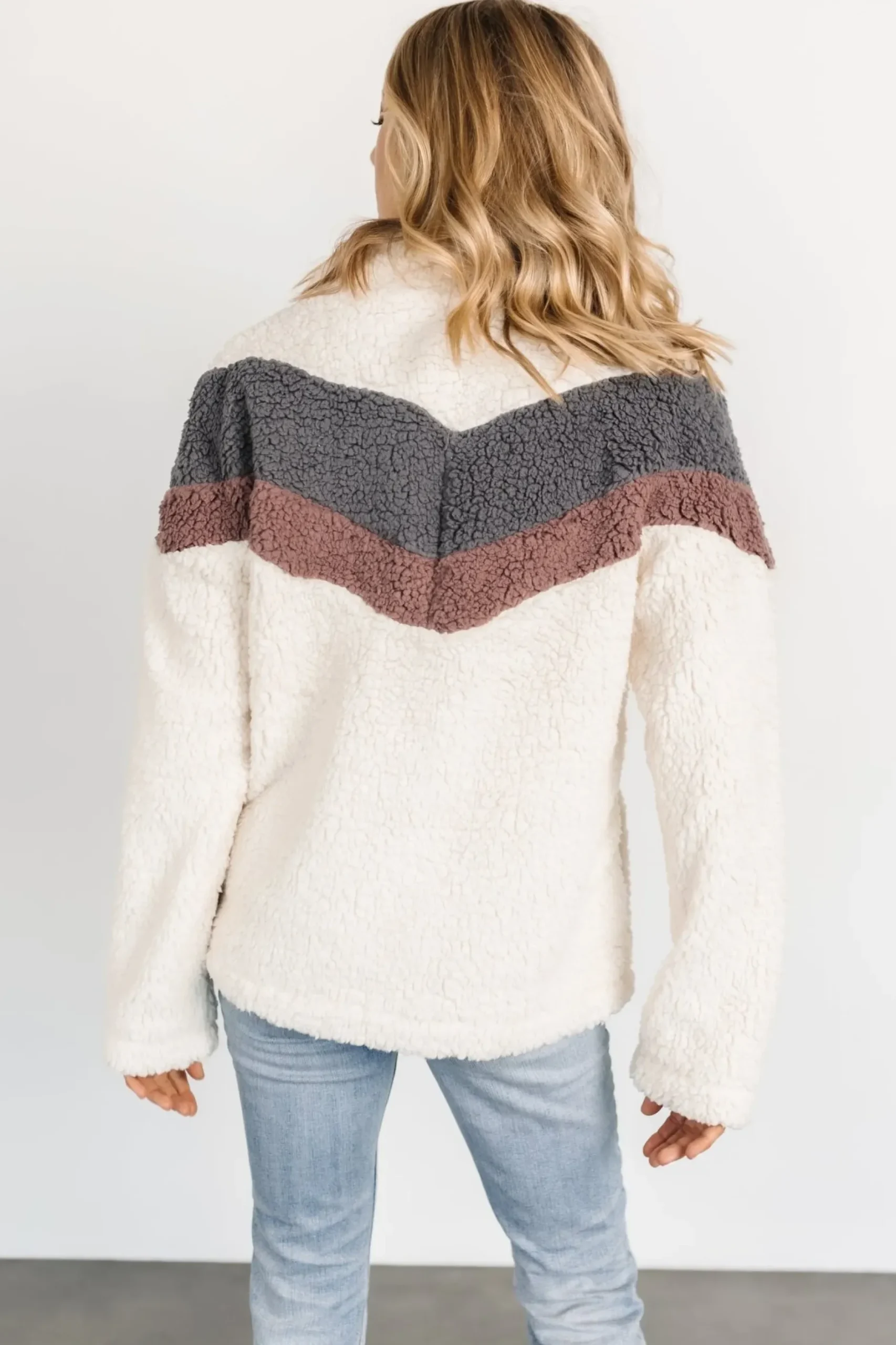 Baltic Born outerwear|Jodie Sherpa Jacket | Cream Multi