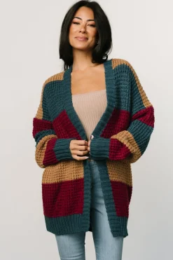 Baltic Born sweaters|cardigans|Jonah Chunky Knit Cardigan | Deep Topaz Multi