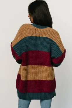 Baltic Born sweaters|cardigans|Jonah Chunky Knit Cardigan | Deep Topaz Multi
