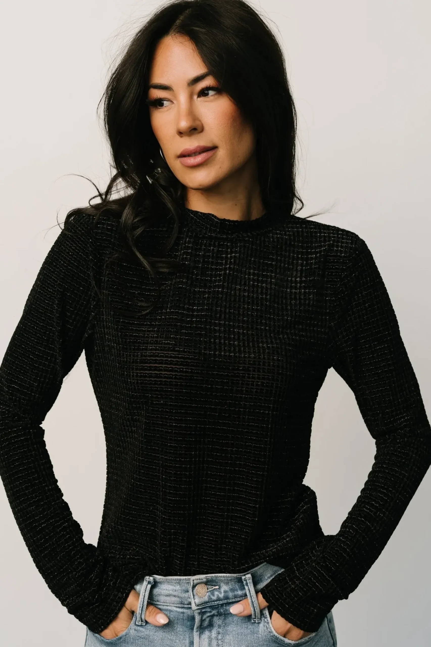 Baltic Born blouses + shirts|Joss Velvet Top | Black