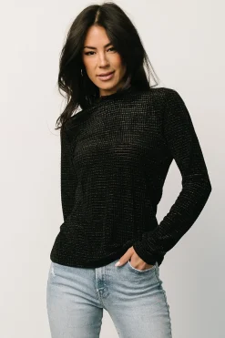 Baltic Born blouses + shirts|Joss Velvet Top | Black