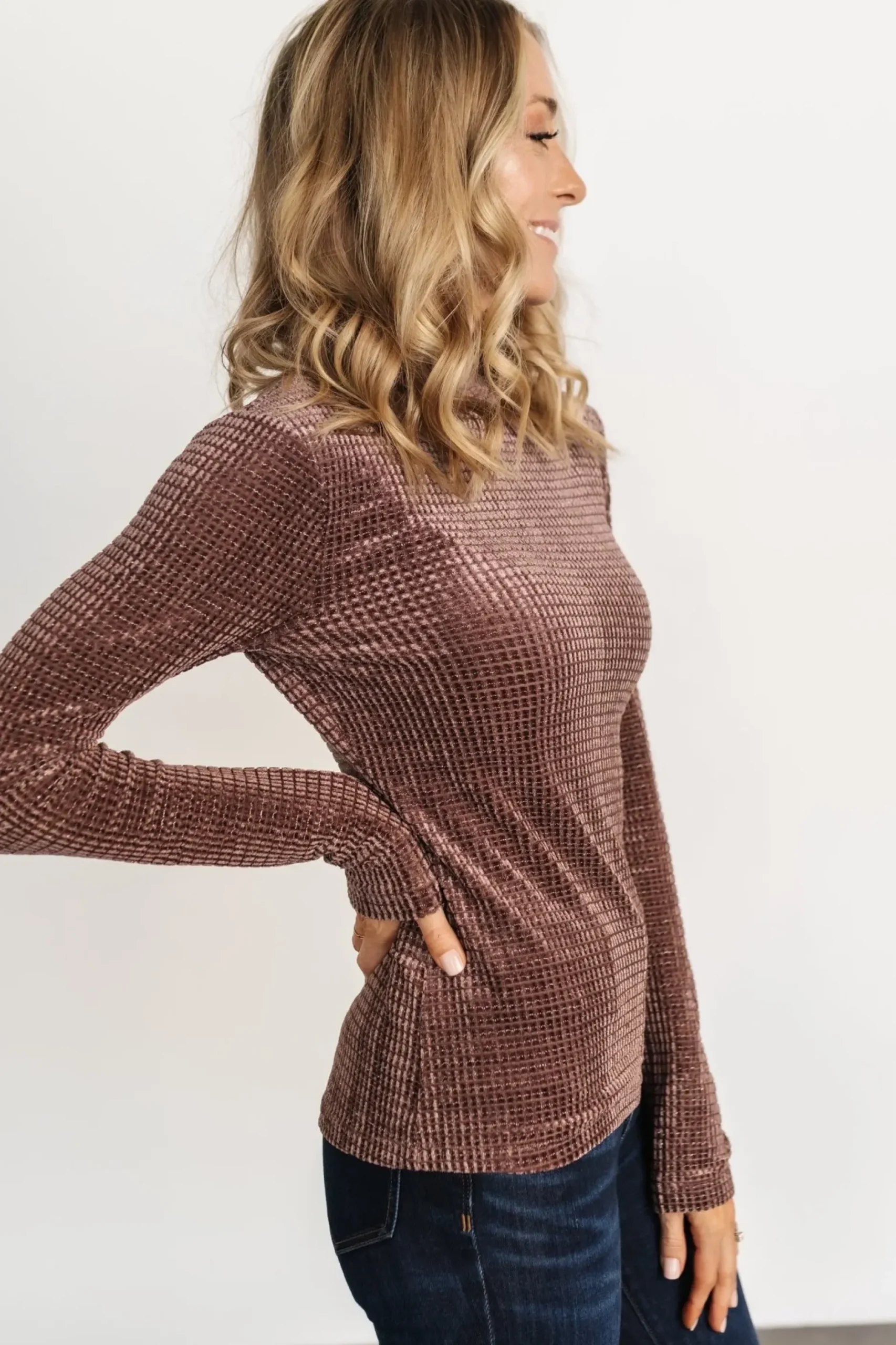Baltic Born blouses + shirts|Joss Velvet Top | Dusty Clove