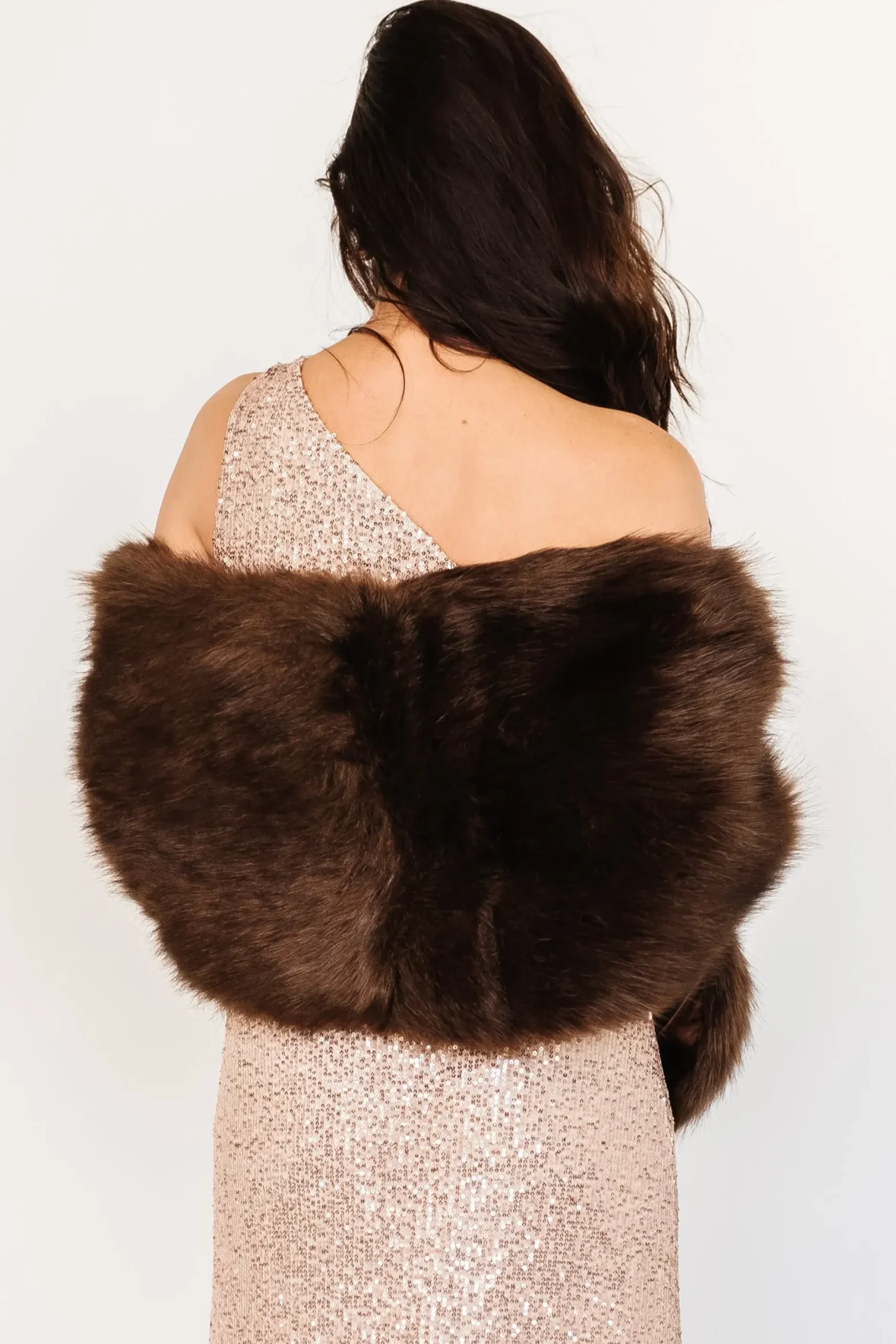 Baltic Born shawls|COMING SOON|Jovie Faux Fur Shawl | Chocolate