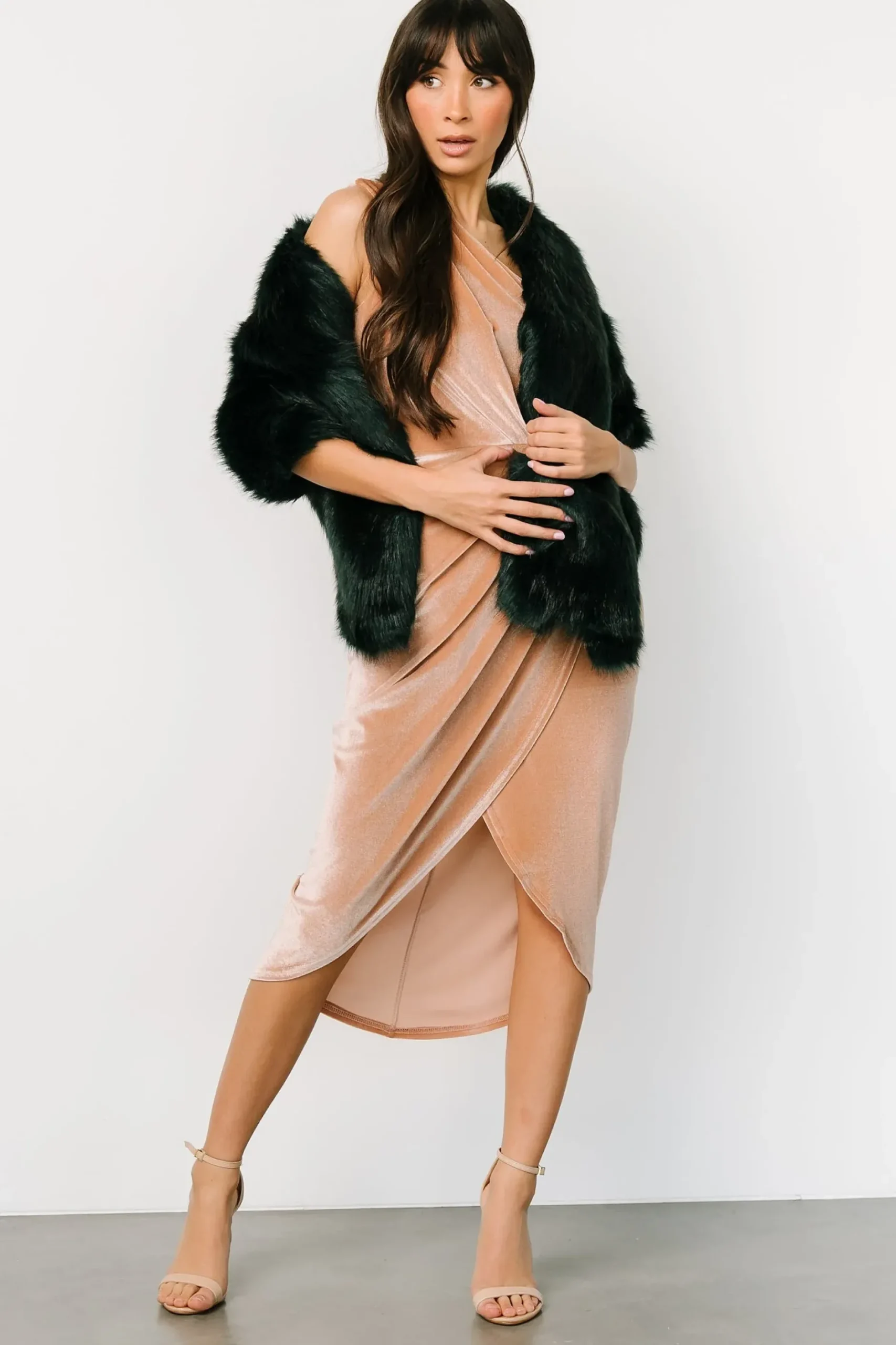 Baltic Born shawls|COMING SOON|Jovie Faux Fur Shawl | Deep Emerald