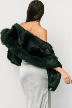 Baltic Born shawls|COMING SOON|Jovie Faux Fur Shawl | Deep Emerald