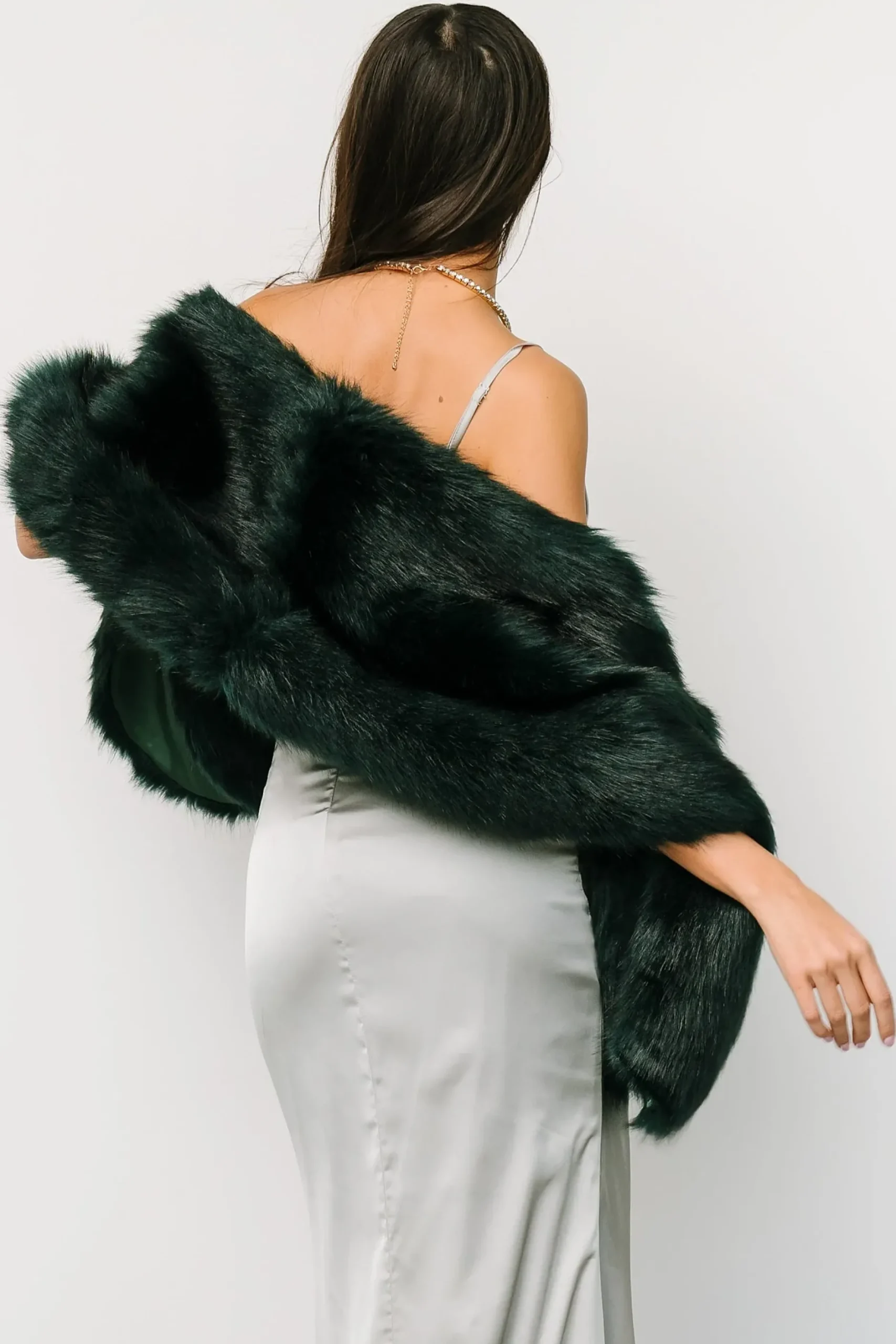 Baltic Born shawls|COMING SOON|Jovie Faux Fur Shawl | Deep Emerald