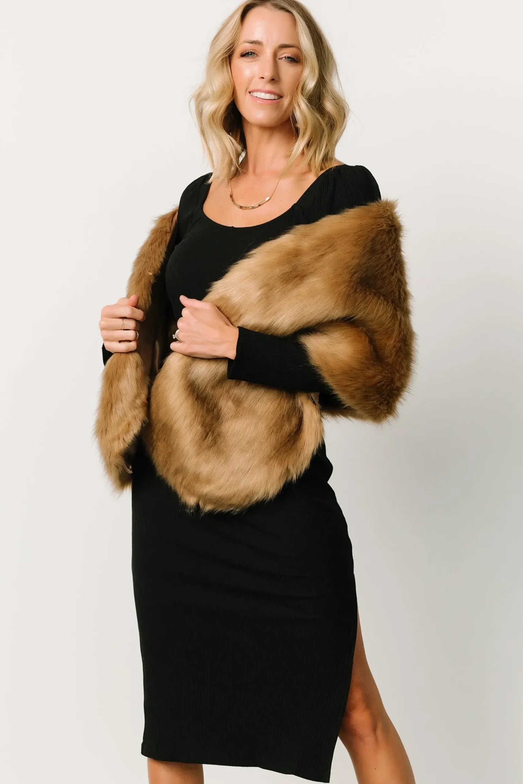 Baltic Born shawls|COMING SOON|Jovie Faux Fur Shawl | Fawn