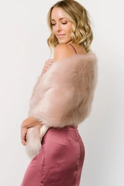 Baltic Born shawls|COMING SOON|Jovie Faux Fur Shawl | Pale Blush