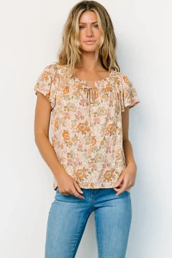 Baltic Born blouses + shirts|Jude Boho Top | Cream Multi