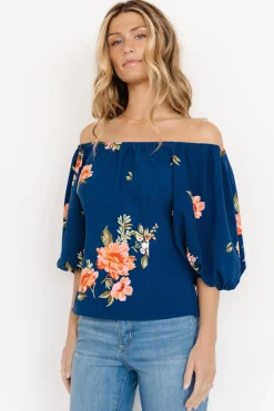 Baltic Born blouses + shirts|Julia Off Shoulder Top | Blue Multi