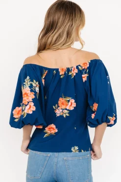 Baltic Born blouses + shirts|Julia Off Shoulder Top | Blue Multi